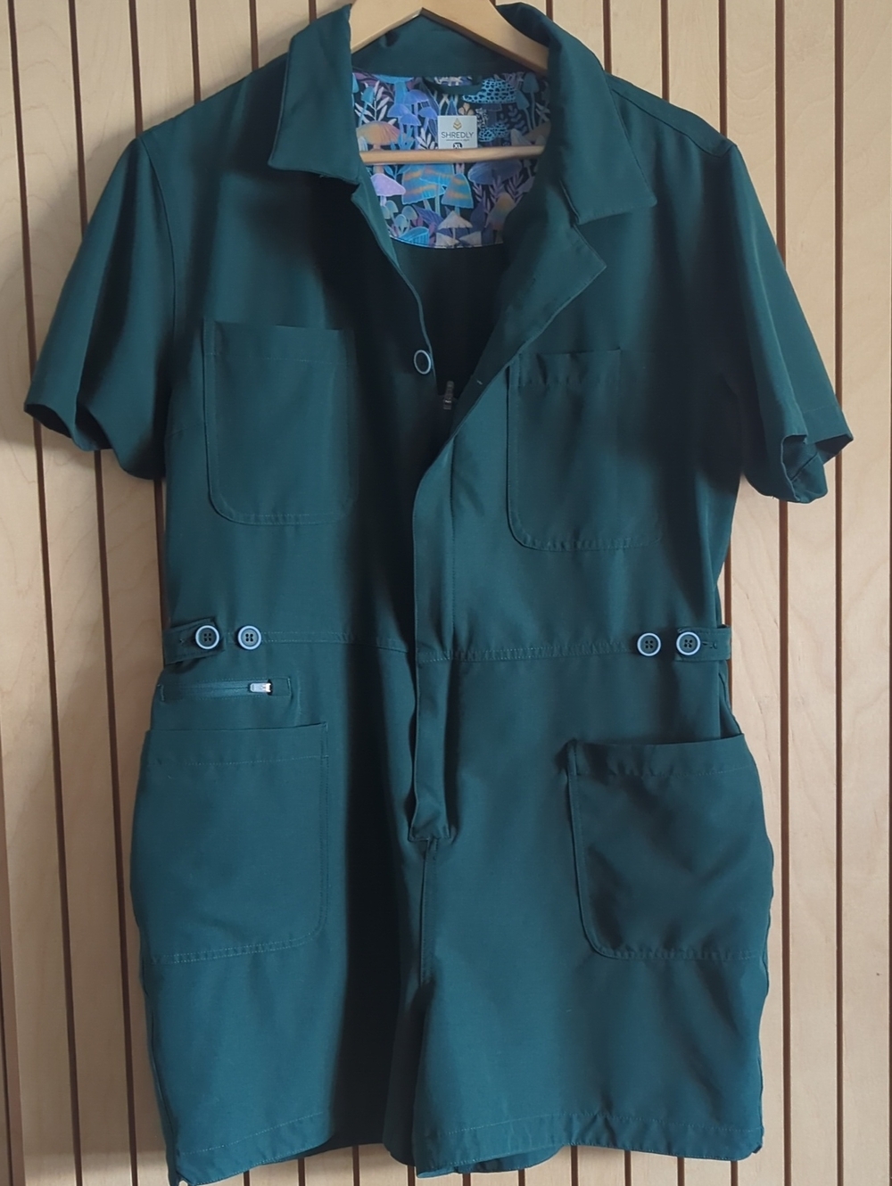 Dark Teal Short-Sleeve Utility Jacket